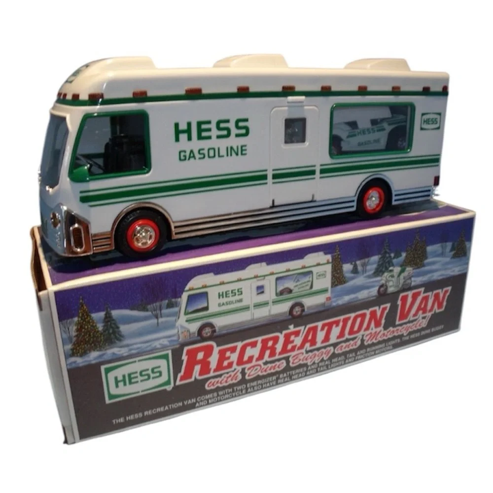 Vintage Hess 1998 Recreation Van with Dune Buggy and Motorcycle collectible NIB